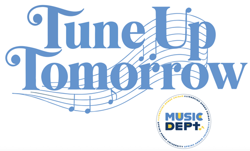 Tune Up Tomorrow logo with blue, white and yellow colors.